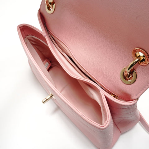 CHANEL V-stitch top handle 2-way bag Shoulder Bag pink WS29107