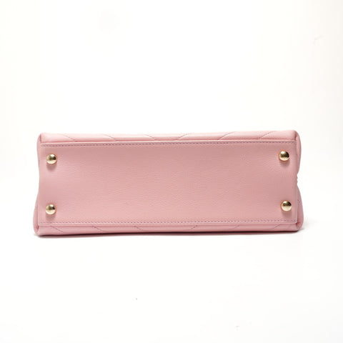 CHANEL V-stitch top handle 2-way bag Shoulder Bag pink WS29107