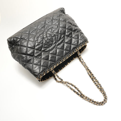CHANEL COCO Mark Chain Tote Shoulder Bag black WS29108