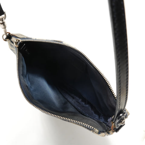 Christian Dior Denim print saddlebag Shoulder Bag blue WS29112