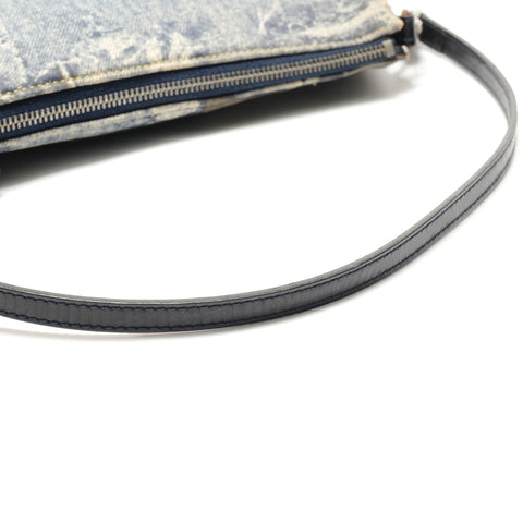 Christian Dior Denim print saddlebag Shoulder Bag blue WS29112