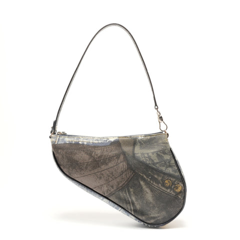 Christian Dior Denim print saddlebag Shoulder Bag blue WS29112