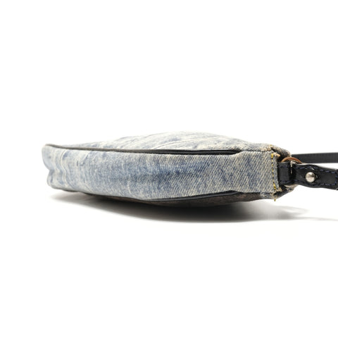 Christian Dior Denim print saddlebag Shoulder Bag blue WS29112