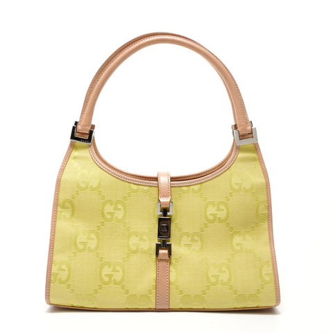 GUCCI Jumbo GG Canvas Jackie Shoulder Bag yellow WS29119