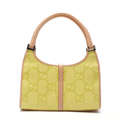 GUCCI Jumbo GG Canvas Jackie Shoulder Bag yellow WS29119
