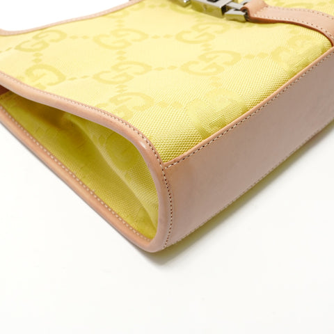 GUCCI Jumbo GG Canvas Jackie Shoulder Bag yellow WS29119
