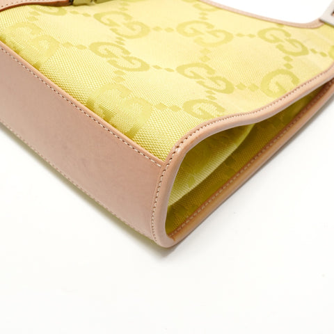 GUCCI Jumbo GG Canvas Jackie Shoulder Bag yellow WS29119