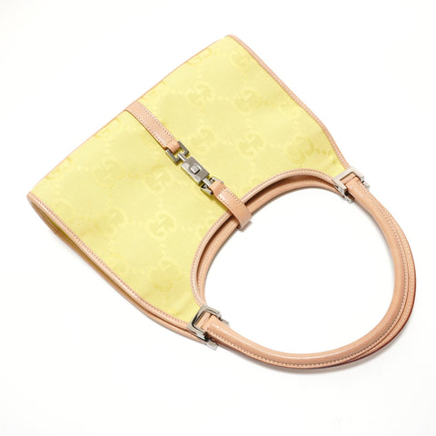 GUCCI Jumbo GG Canvas Jackie Shoulder Bag yellow WS29119