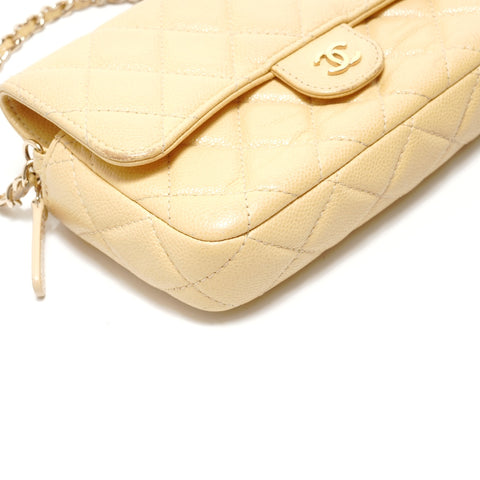 CHANEL Caviar Matelass Chain Shoulder Shoulder Bag yellow WS29120