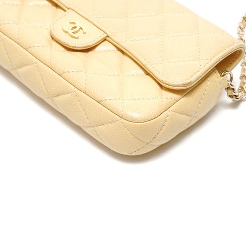 CHANEL Caviar Matelass Chain Shoulder Shoulder Bag yellow WS29120