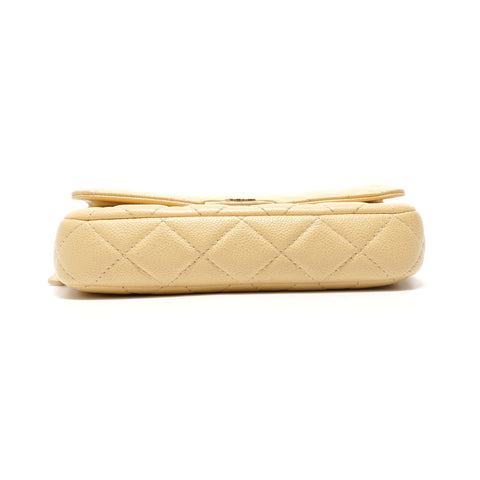 CHANEL Caviar Matelass Chain Shoulder Shoulder Bag yellow WS29120