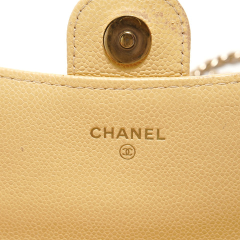 CHANEL Caviar Matelass Chain Shoulder Shoulder Bag yellow WS29120