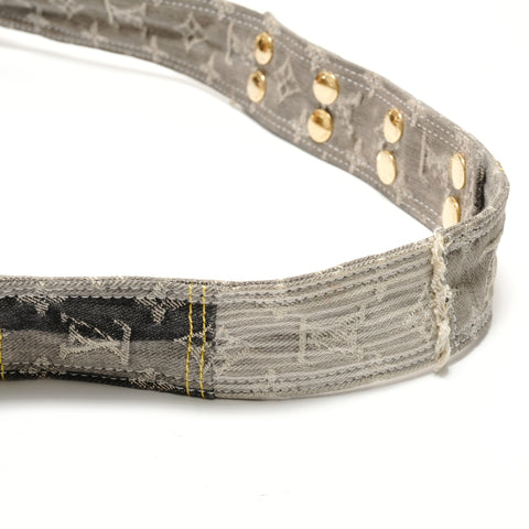 LOUIS VUITTON 2007 Patchwork Posty Monogram Denim Shoulder Bag gray WS29124