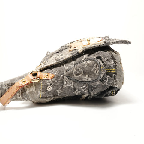LOUIS VUITTON 2007 Patchwork Posty Monogram Denim Shoulder Bag gray WS29124