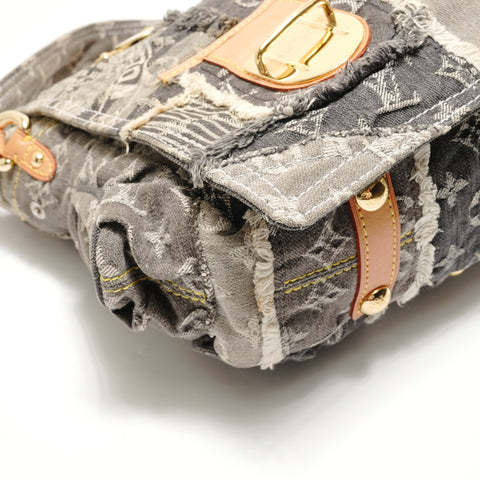 LOUIS VUITTON 2007 Patchwork Posty Monogram Denim Shoulder Bag gray WS29124