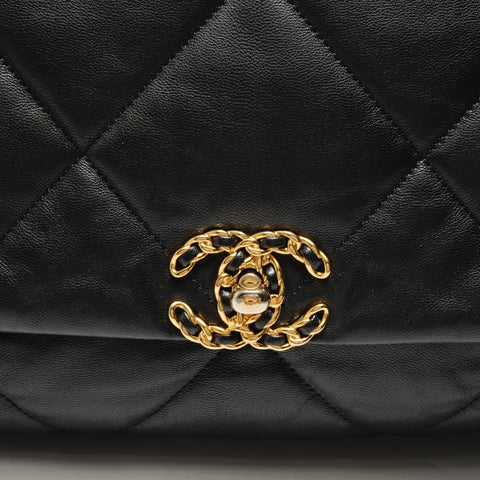 CHANEL Item No. 26, 2018-2019 Chanel 19 Lambskin Shoulder Bag black WS29125