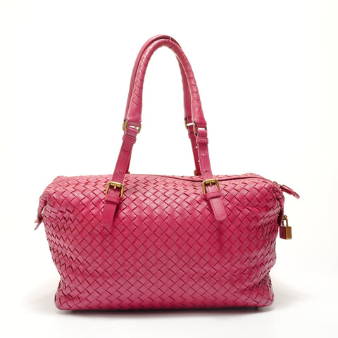 BOTTEGAVENETA Montaigne INTRECCIATO Shoulder Bag pink WS29126
