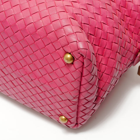 BOTTEGAVENETA Montaigne INTRECCIATO Shoulder Bag pink WS29126