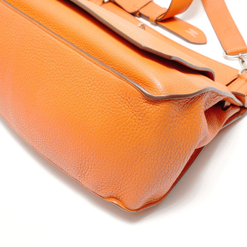 HERMES � O stamp, 2011 production, Jypsiere Taurillon Clemence Shoulder Bag Orange WS29127