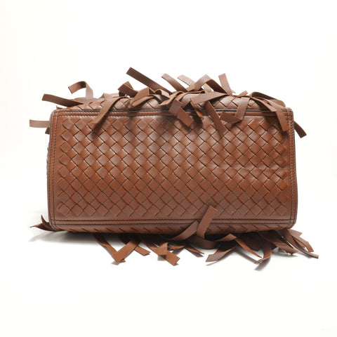 BOTTEGAVENETA INTRECCIATO Fringe Shoulder Bag Brown WS29129