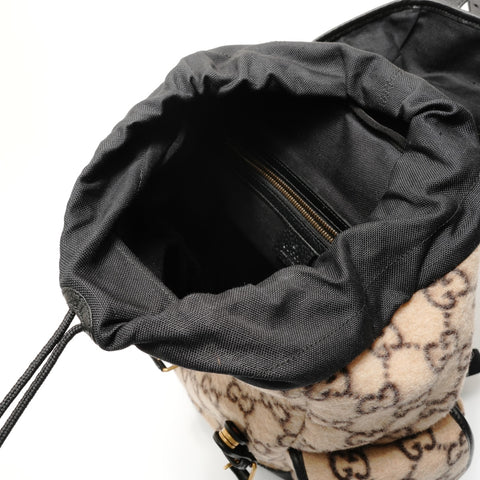 GUCCI GG Wool Leather Backpack Backpack Â· Daypack beige WS29136