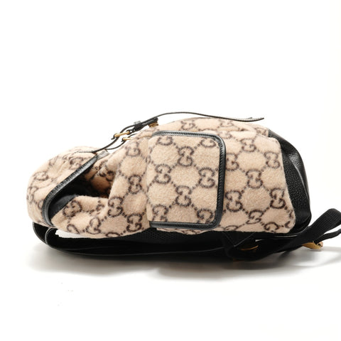 GUCCI GG Wool Leather Backpack Backpack Â· Daypack beige WS29136