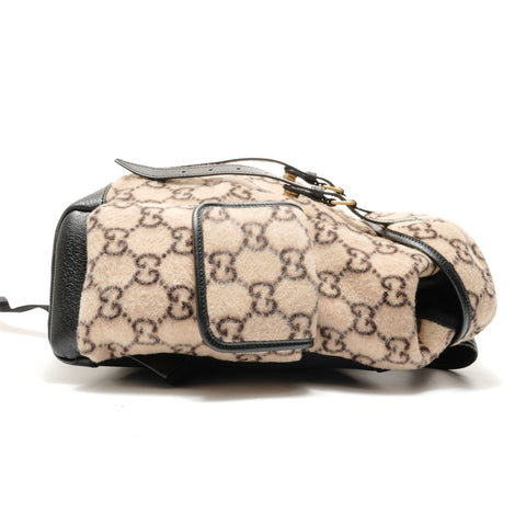 GUCCI GG Wool Leather Backpack Backpack Â· Daypack beige WS29136