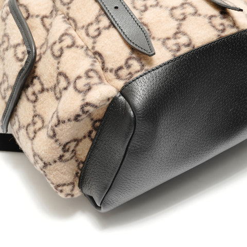 GUCCI GG Wool Leather Backpack Backpack Â· Daypack beige WS29136