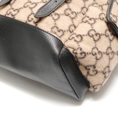 GUCCI GG Wool Leather Backpack Backpack Â· Daypack beige WS29136