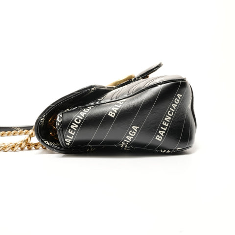 GUCCI Balenciaga Collaboration GG Marmont Shoulder Bag black WS29137