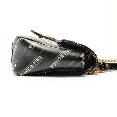 GUCCI Balenciaga Collaboration GG Marmont Shoulder Bag black WS29137