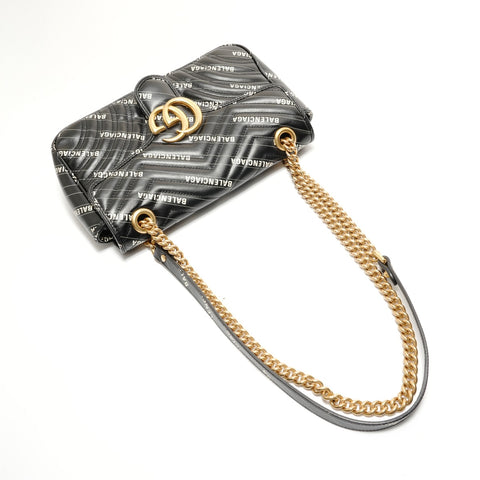 GUCCI Balenciaga Collaboration GG Marmont Shoulder Bag black WS29137