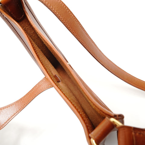 HERMES □F stamp, 2002 Evelyn TPM Box Calf Shoulder Bag Brown WS29138