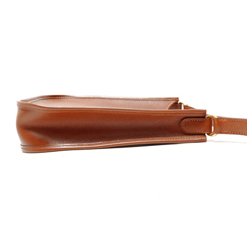 HERMES □F stamp, 2002 Evelyn TPM Box Calf Shoulder Bag Brown WS29138