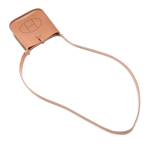 HERMES □F stamp, 2002 Evelyn TPM Box Calf Shoulder Bag Brown WS29138