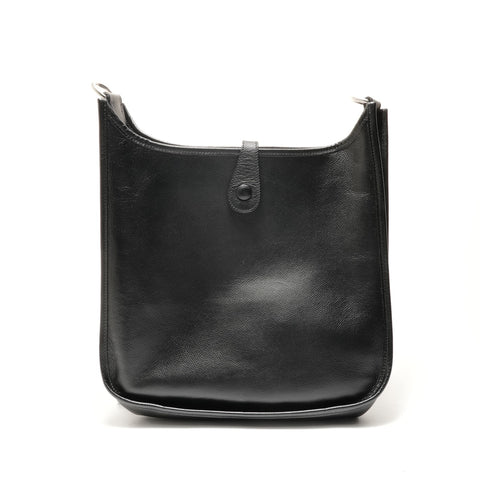 HERMES □H stamp Made in 2004 Evelyn 1 PM Epsom Shoulder Bag black WS29140
