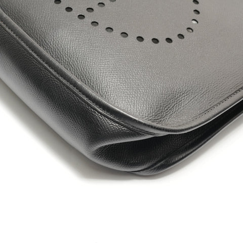 HERMES □H stamp Made in 2004 Evelyn 1 PM Epsom Shoulder Bag black WS29140