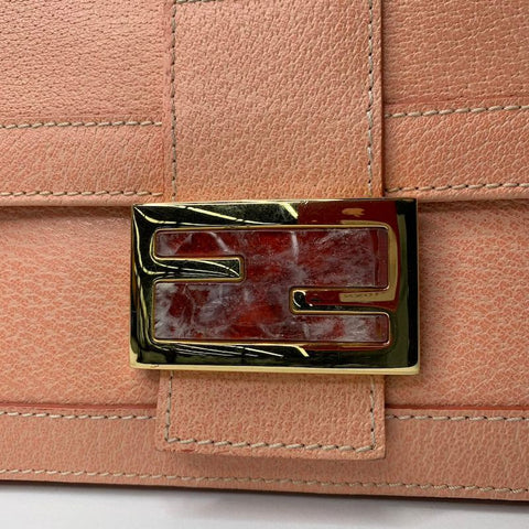 フェンディ FENDI マンマバゲット レザー ショルダーバッグ カーフ ピンク WS2943