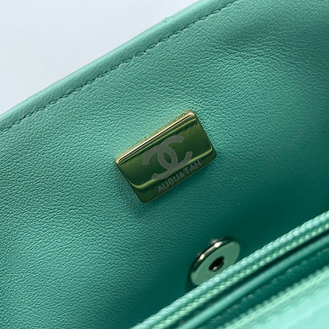 CHANEL Mini Matelassé Shoulder Bag green WS30014