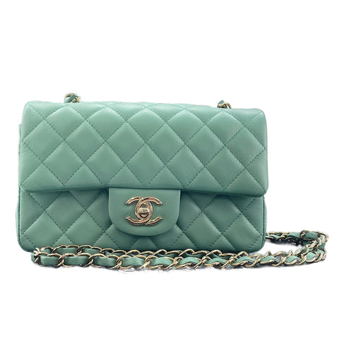 CHANEL Mini Matelassé Shoulder Bag green WS30014