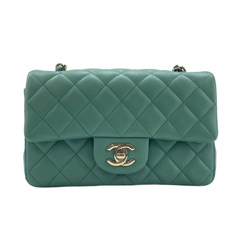 CHANEL Mini Matelassé Shoulder Bag green WS30014
