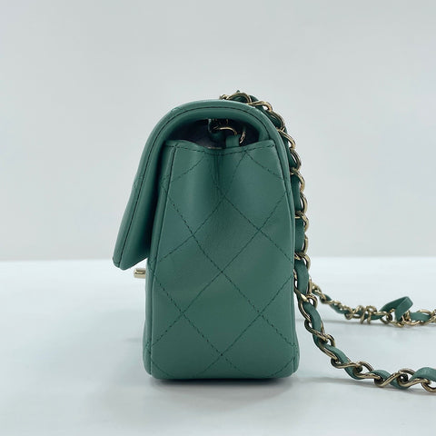 CHANEL Mini Matelassé Shoulder Bag green WS30014