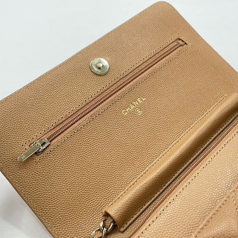 CHANEL Matelassé Shoulder Bag beige WS30019