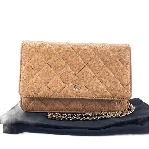 CHANEL Matelassé Shoulder Bag beige WS30019