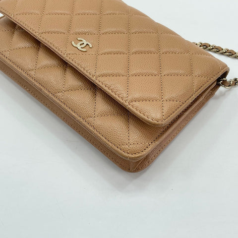 CHANEL Matelassé Shoulder Bag beige WS30019