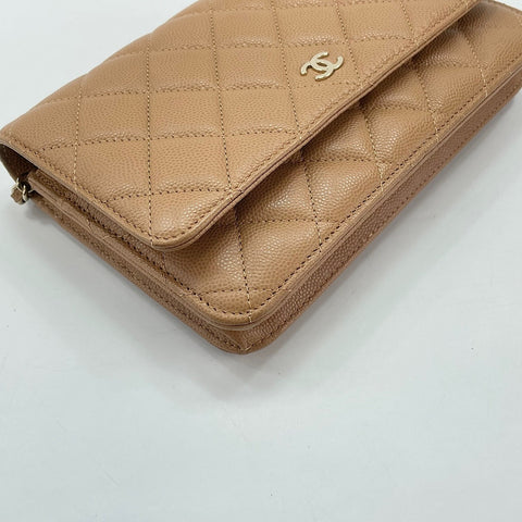CHANEL Matelassé Shoulder Bag beige WS30019
