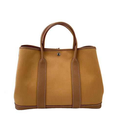 HERMES Garden Party MM Tote Bag Brown WS30036