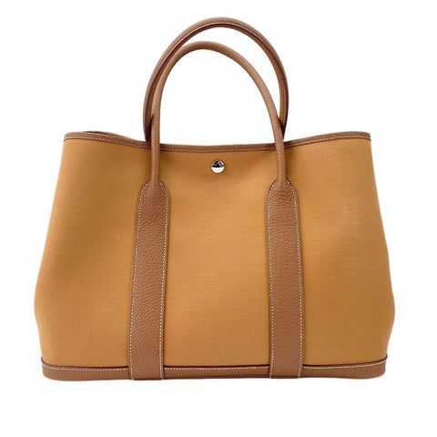 HERMES Garden Party MM Tote Bag Brown WS30036