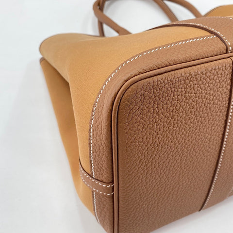 HERMES Garden Party MM Tote Bag Brown WS30036