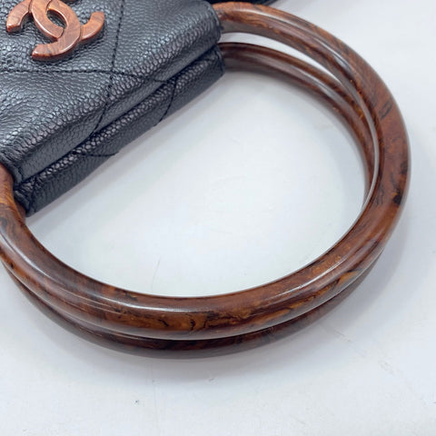 CHANEL Matelassé Handbag black WS30038